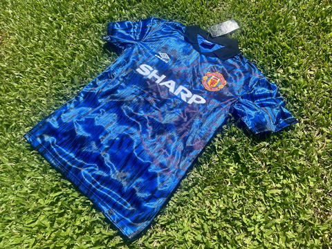Camiseta RETRO Manchester United Suplente 1992/93 Azul Cantona