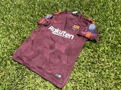 Camiseta RETRO Barcelona Suplente 2017/18 Marron Messi UCL - Janisal Deportes