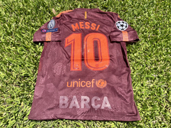 Camiseta RETRO Barcelona Suplente 2017/18 Marron Messi UCL - tienda online