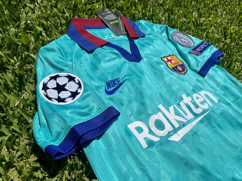 Camiseta RETRO Barcelona Suplente 2019/20 Celeste UCL