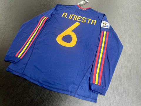 Camiseta RETRO Manga Larga España Suplente 2010 Iniesta 6