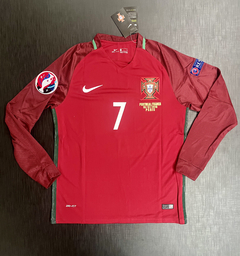 Camiseta RETRO Manga Larga Portugal Titular 2016 Ronaldo 7 - tienda online