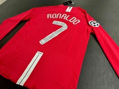 Camiseta Manchester United Retro Titular Ronaldo 2007/08 Manga Larga