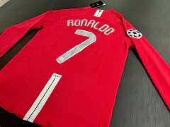 Camiseta Manchester United Retro Titular Ronaldo 2007/08 Manga Larga