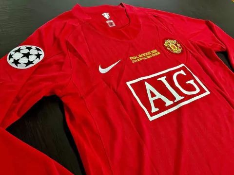 Camiseta Manchester United Retro Titular Ronaldo 2007/08 Manga Larga