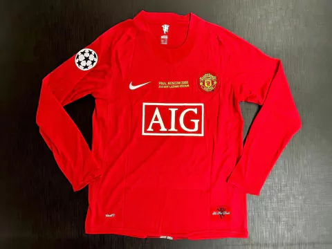 Camiseta Manchester United Retro Titular Ronaldo 2007/08 Manga Larga