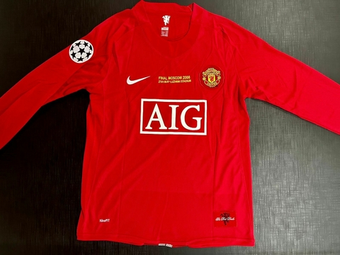 Camiseta Manchester United Retro Titular Ronaldo 2007/08 Manga Larga