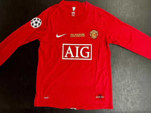 Camiseta Manchester United Retro Titular Ronaldo 2007/08 Manga Larga