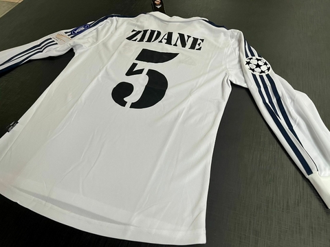 Camiseta Real Madrid Titular Zidane 2001/02 Manga Larga