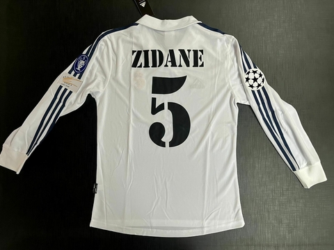 Camiseta Real Madrid Titular Zidane 2001/02 Manga Larga