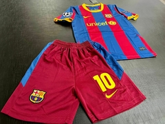 Kit de Niños Retro Barcelona Titular Messi 2010/11 - Janisal Deportes