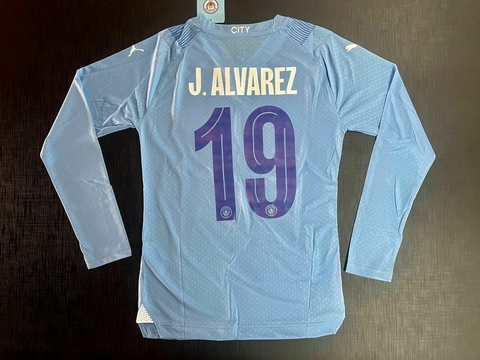 Camiseta Manga Larga Manchester City Authentic Titular Alvarez 2023/24 Match