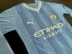 Camiseta Manga Larga Manchester City Authentic Titular Alvarez 2023/24 Match - Janisal Deportes