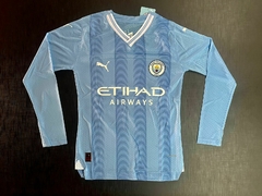 Camiseta Manga Larga Manchester City Authentic Titular Alvarez 2023/24 Match - tienda online