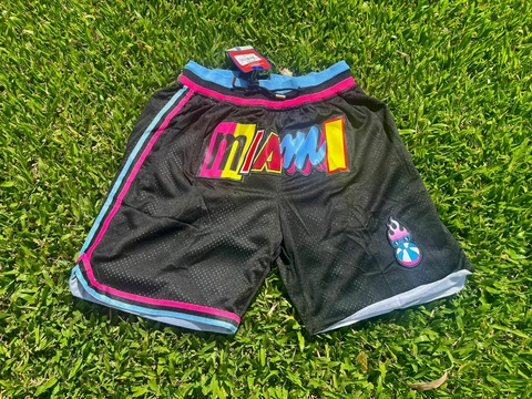 Short NBA Miami Heats Negro (bolsillos con cierres)