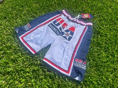Short NBA Estados Unidos Blanco (bolsillos con cierres)