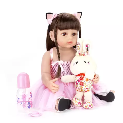 Boneca Reborn NPK Vestido Rosa