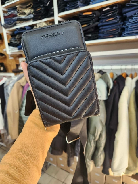 Porta Celular doble cierre negro