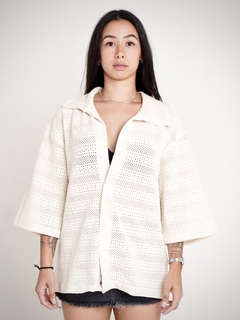 Camisa Bottom Croche Bege - comprar online