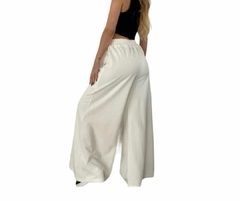 Maxi palazo oxford algodon rustico con bolsillos - tienda online
