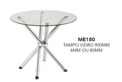 MESA REDONDA VIDRO CROMADA