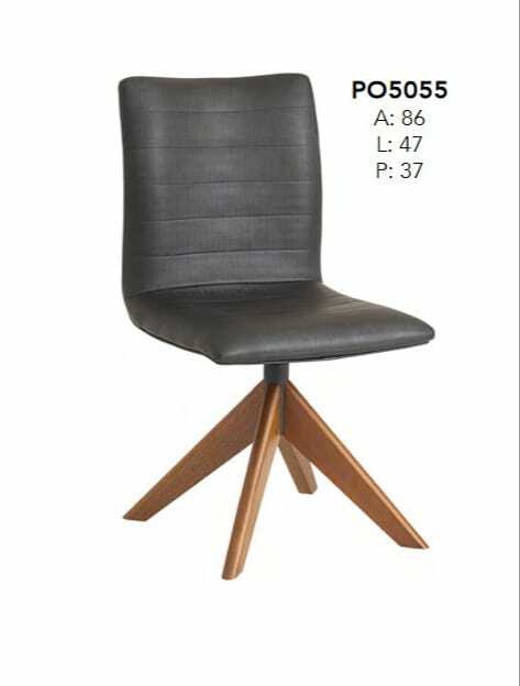POLTRONA GIRATORIA BASE DE MADEIRA DUNS PRETO