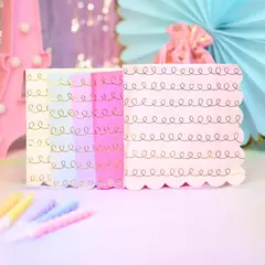 SERVILLETAS CON ONDAS Y APLIQUES EN DORADO - ELEGIR COLOR X20