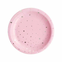 PLATO POLIPAPEL CON ESTRELLAS X10 - comprar online