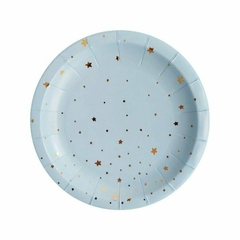 PLATO POLIPAPEL CON ESTRELLAS X10 - Más que papelitos