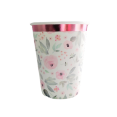 VASO FLOWERS - CON DETALLE ROSE GOLD X10