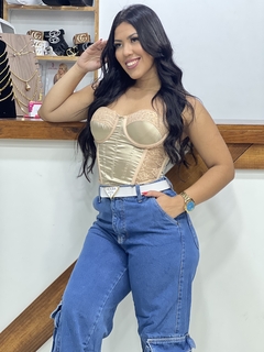CALÇA JEANS WIDELEG CARGO na internet