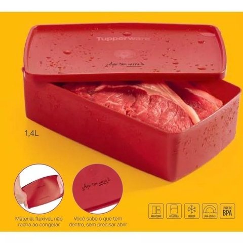 Tupperware Caixa Ideal Aqui Tem Carne 1,4 Litros