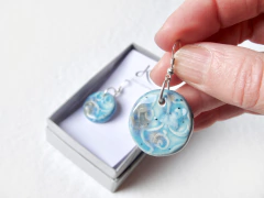 Aros colgantes turquesa - comprar online