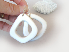 Aros grandes blanco mate - comprar online