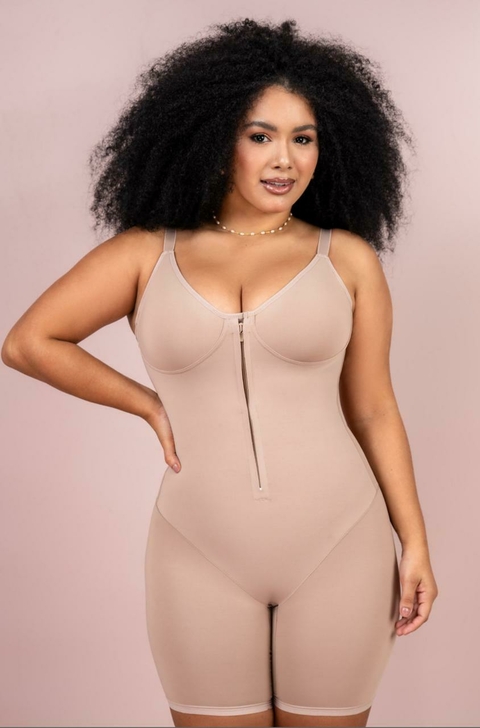 Macaquinho Cinta Modeladora com Zíper – Alta Compressão