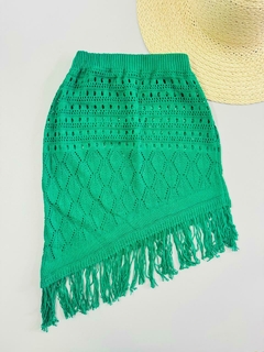 Saída de Praia em Tricô com Franjas – Leve e Estilosa - comprar online