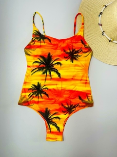 Maiô Estampado Coqueiros com Bojo Removível - R&F Modas