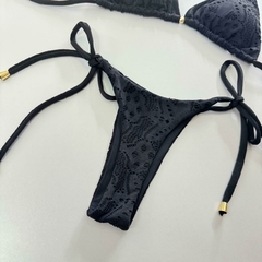 Biquíni Fio Dental Preto com Textura em Malha - loja online