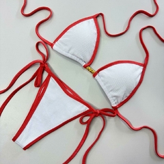 Biquíni Cortininha Texturizado com Detalhe Dourado – Único e Colorido - R&F Modas