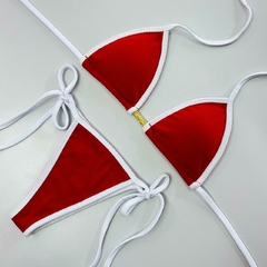 Biquíni Cortininha Texturizado com Detalhe Dourado – Único e Colorido - loja online