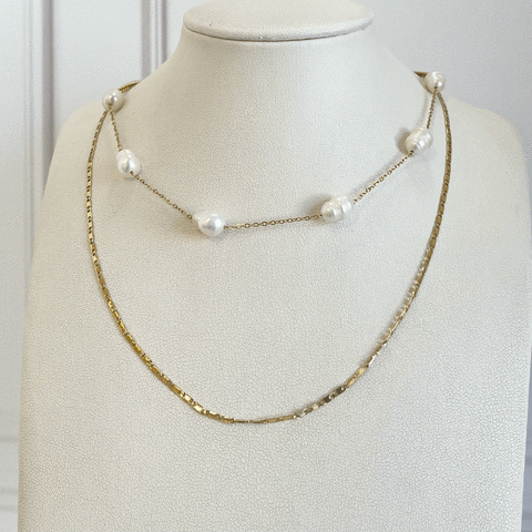 COLLAR DOBLE CON PERLAS