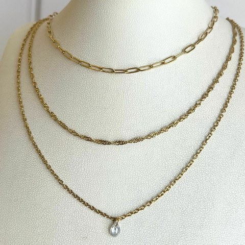 COLLAR TRIPLE DIJE ZIRCONIA