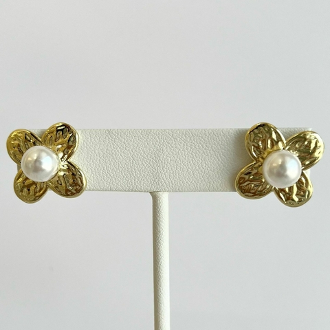 ARETES FLOR CON PERLA