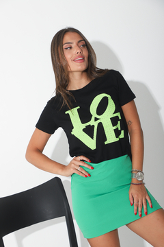 Remera Love verde Strass Art 101683 - tienda online