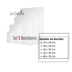 Set Atril + 5 Bastidores + 5 Acrilicos + 5 Pinceles - comprar online