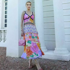 VESTIDO ESTAMPADO CONTRASTE