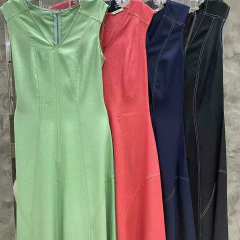 VESTIDO LINHO PESPONTADO