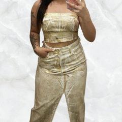 SAIA MIDI FENDA FRENTE C/ FOIL.