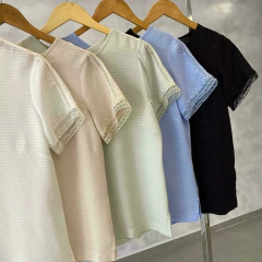 Imagem do BLUSA STRIPES COM RENDA