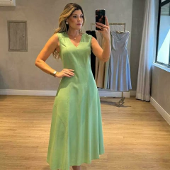 VESTIDO LINHO PESPONTADO - comprar online